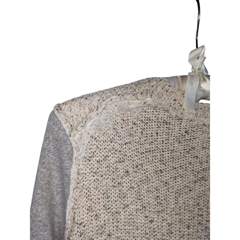 BKE Buckle S Asymmetrical Zip Knit Moto Cardigan Sweater Jacket Lace Trim - Picture 6 of 10
